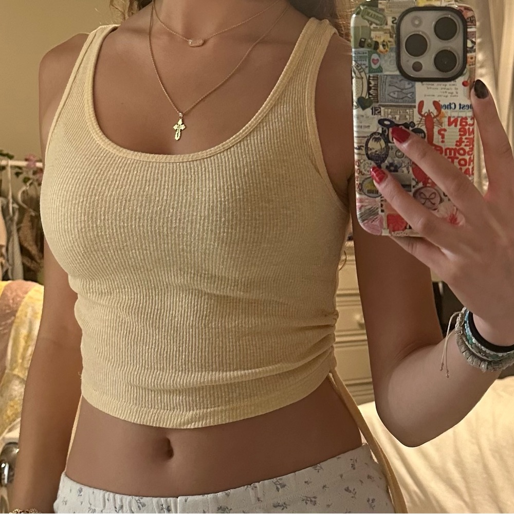 Pacsun Yellow Ribbed Tank Top